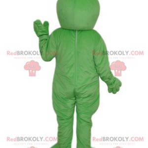 Groene alien mascotte met zwarte ogen - Redbrokoly.com