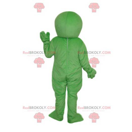 Green alien mascot with black eyes - Redbrokoly.com