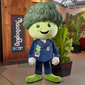 Marinblå Broccoli maskot...