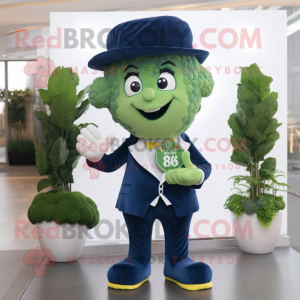 Marinblå Broccoli maskot...