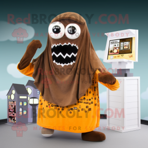 Brown Ghost mascot costume character dressed with a Bikini and Scarves