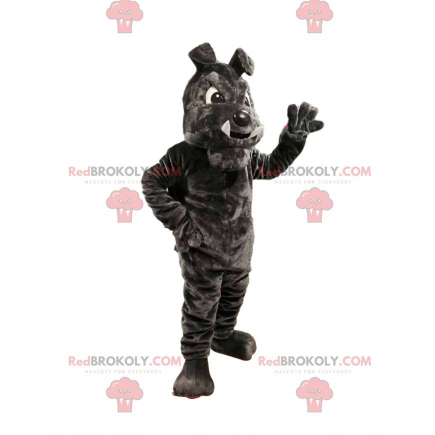 Ciemnoszara maskotka byk z dużymi kłami - Redbrokoly.com Ciemnoszara maskotka byk z dużymi kłami - Redbrokoly.com