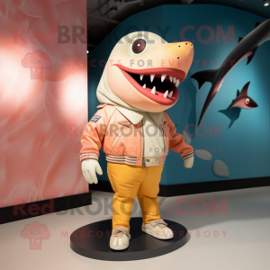 Peach Shark maskot kostym...