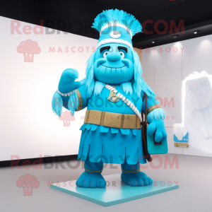 Cyan Chief mascotte kostuum...