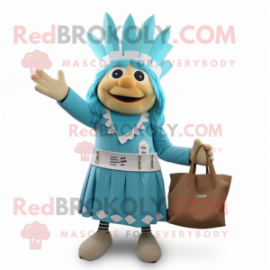 Cyan Chief maskot kostume...