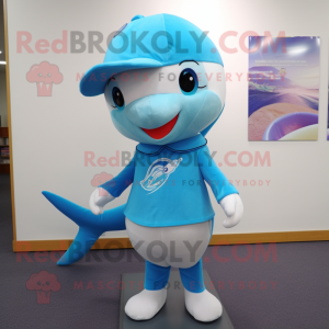Sky Blue Dolphin mascotte...