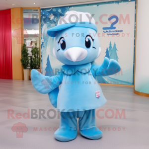 Sky Blue Dolphin mascotte...