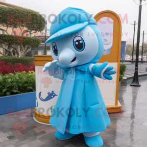 Sky Blue Dolphin maskot...