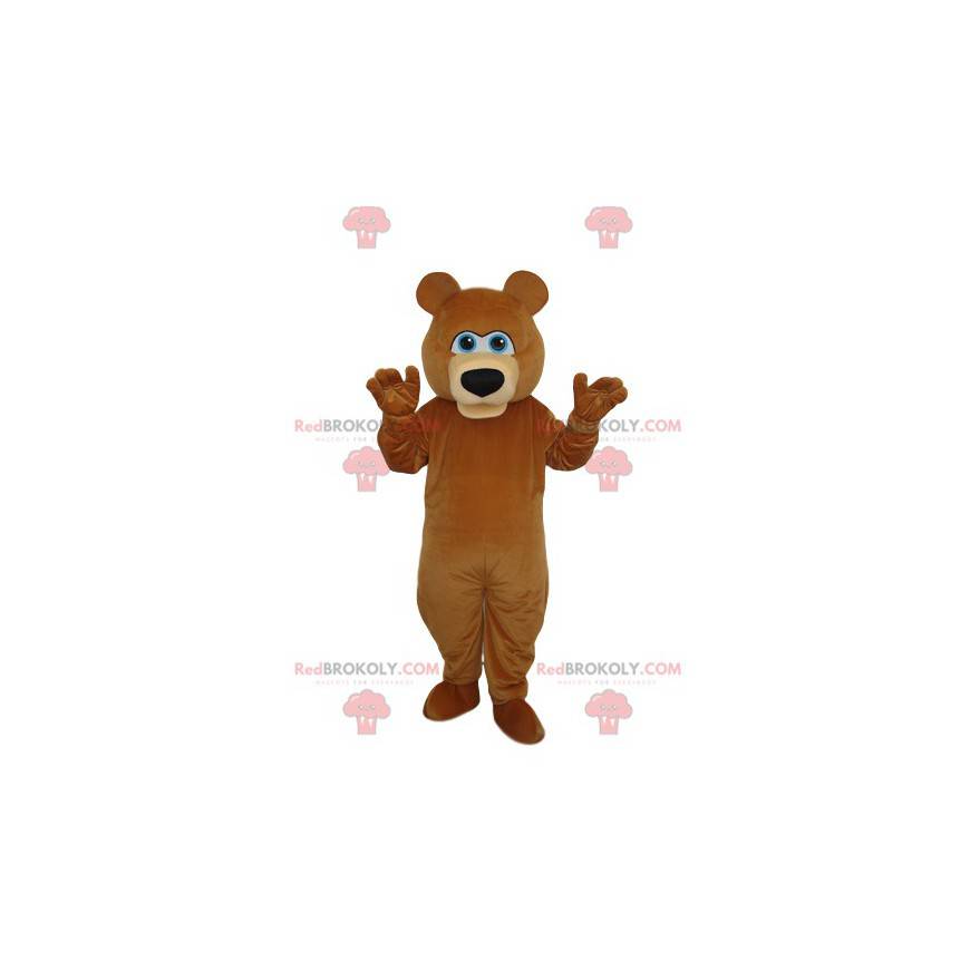 Mascotte d'ours marron avec un beau museau noir - Redbrokoly.com