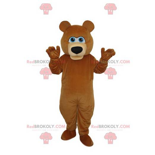 Braunbärenmaskottchen mit einer schönen schwarzen Schnauze -