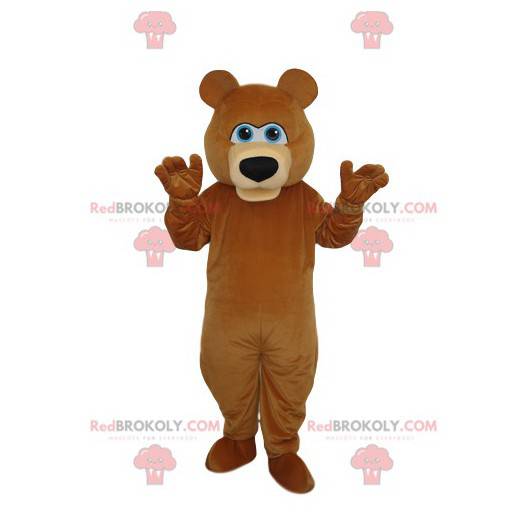 Mascotte d'ours marron avec un beau museau noir - Redbrokoly.com