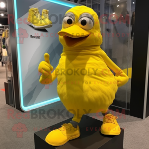 Gul duva maskot kostym...