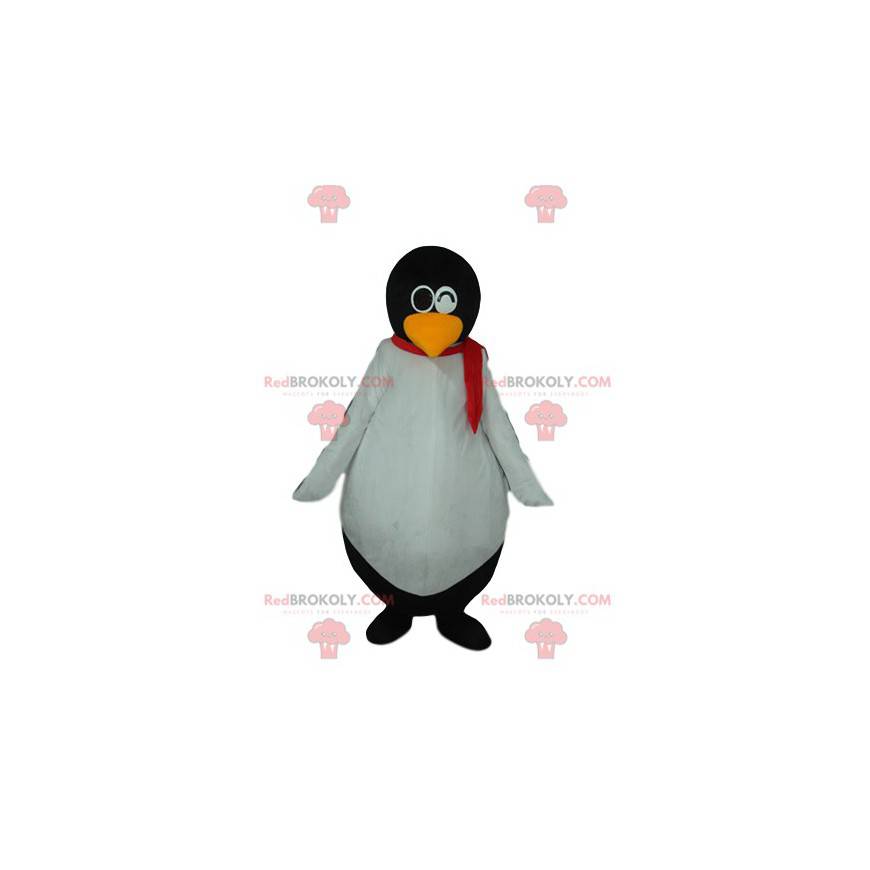 Meget sjov sort og hvid pingvin maskot - Redbrokoly.com