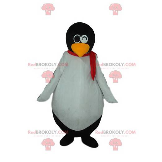 Mascotte de pingouin noir et blanc très amusant - Redbrokoly.com