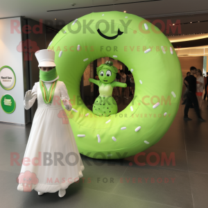 Lime Green Donut mascotte...