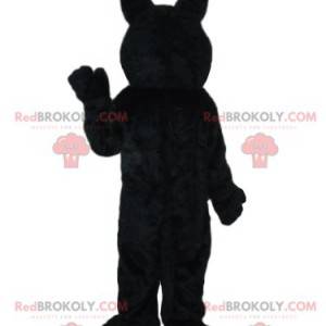 Mascote lobo preto e branco com olhos azuis - Redbrokoly.com