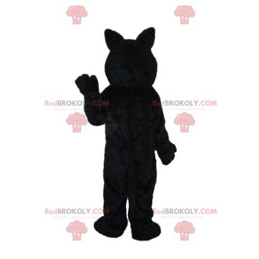 Mascote lobo preto e branco com olhos azuis - Redbrokoly.com