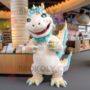 Cream Dragon maskot drakt...