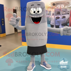 Gray Aglet mascot costume character dressed with a Tank Top and Shoe clips