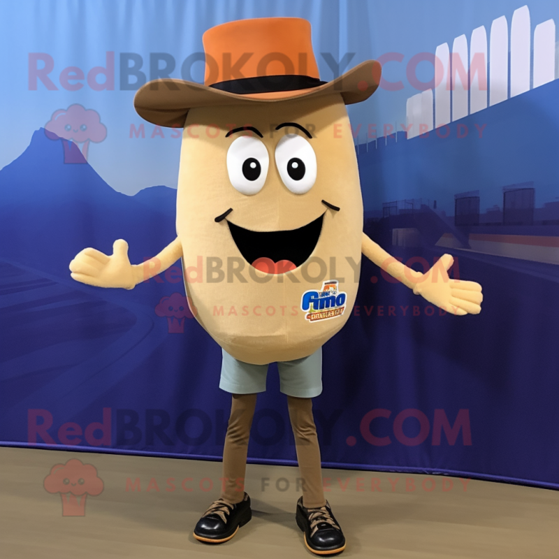 Tan Squash mascot costume character dressed with a Skinny Jeans and Bow ties