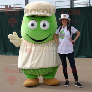 Beige Corned Beef And Cabbage mascot costume character dressed with a Mom Jeans and Hats