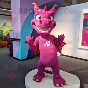 Magenta draak mascotte...