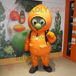 Orange Granat maskot kostym...