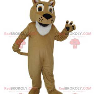 Very enthusiastic beige lion mascot - Redbrokoly.com