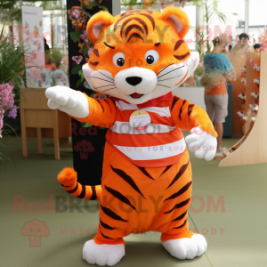 Orange Tiger maskot kostume...