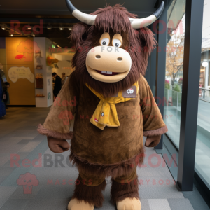 Brown Yak mascotte kostuum...