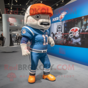 nan American Football Helmet mascot costume character dressed with a Suit Pants and Beanies