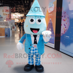 Blue Ice Cream Cone maskot...