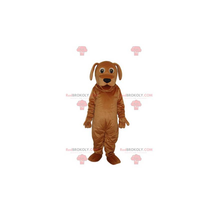Mražený hnědý psí maskot s pěkně černou tlamou - Redbrokoly.com Mražený hnědý psí maskot s pěkně černou tlamou - Redbrokoly.com