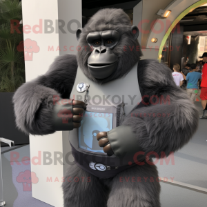 Grå Gorilla maskot drakt...