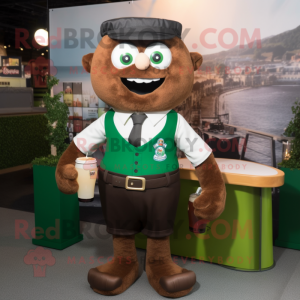 Brun grøn øl maskot kostume...