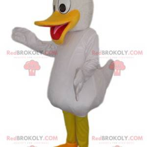 White duck mascot with a large yellow beak - Redbrokoly.com