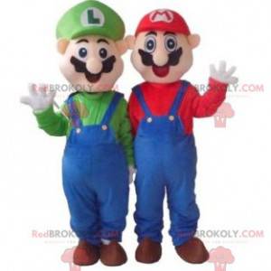 Mascot Mario and Luigi famous video game characters -