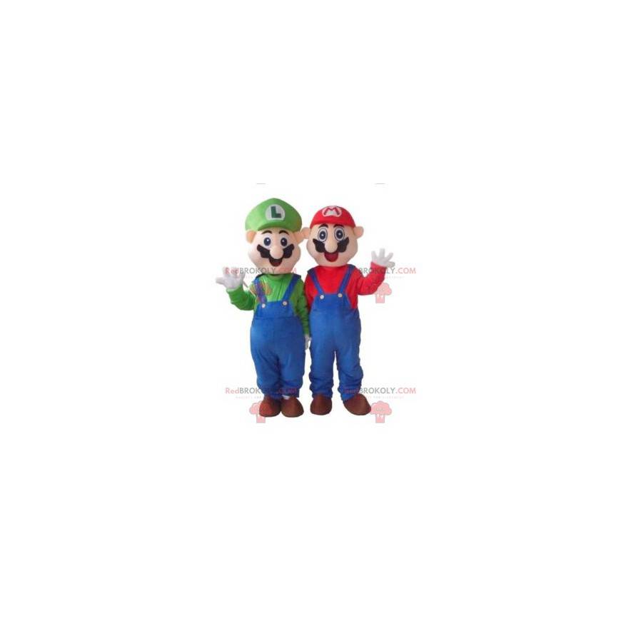 Mascot Mario y Luigi famosos personajes de videojuegos -