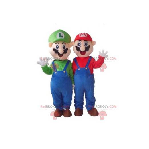 Mascot Mario y Luigi famosos personajes de videojuegos -