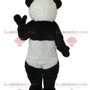 Mascotte del panda in bianco e nero. Costume da panda -