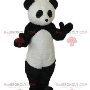 Mascotte de panda noir et blanc. Costume de panda -