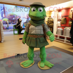 Olive Turtle maskot kostume...