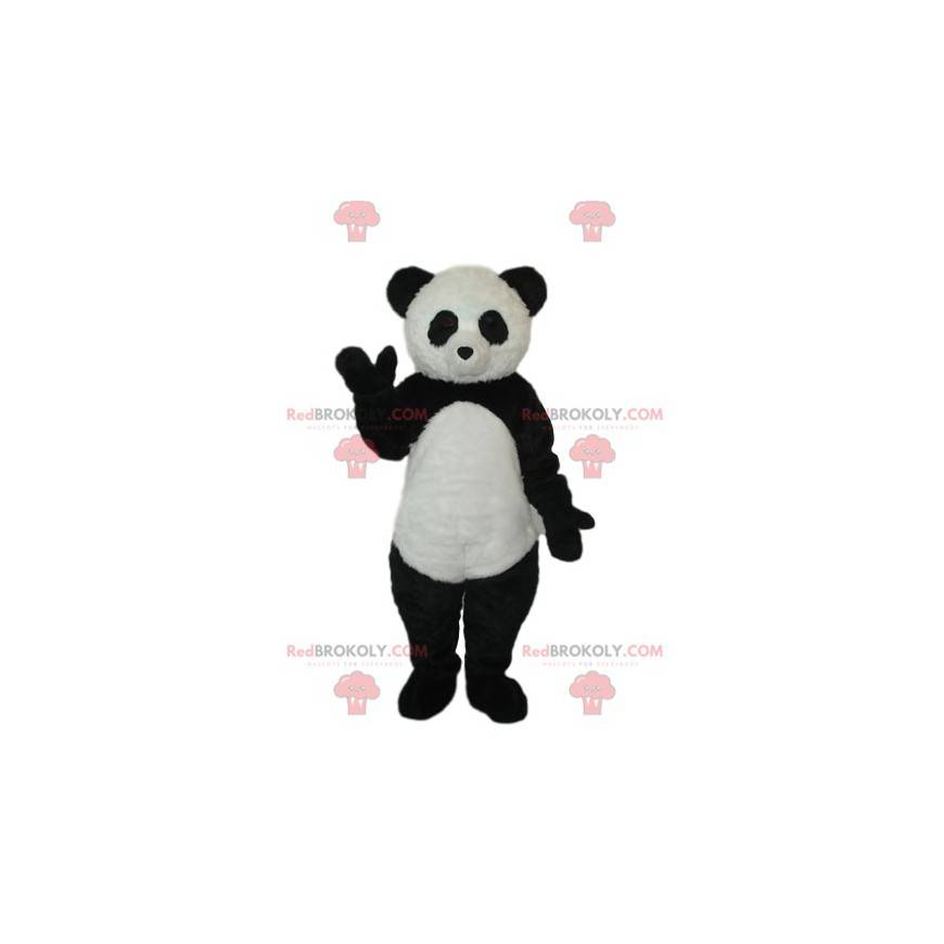 Mascotte de panda noir et blanc. Costume de panda -