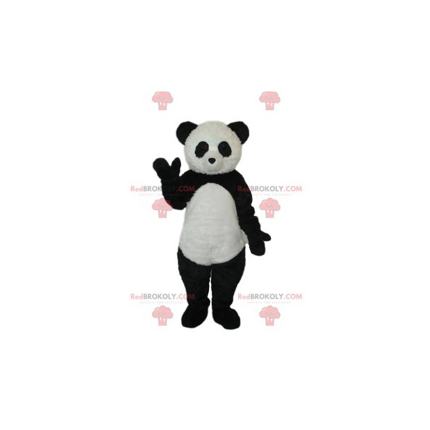 Zwart-witte panda-mascotte. Panda kostuum - Redbrokoly.com