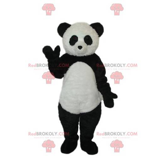 Mascotte de panda noir et blanc. Costume de panda -