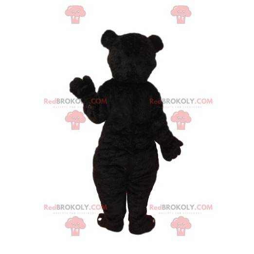 Brunbjörnmaskot med en stor röd munkorg - Redbrokoly.com