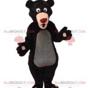 Brunbjörnmaskot med en stor röd munkorg - Redbrokoly.com