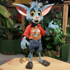 nan Chupacabra mascot costume character dressed with a Denim Shorts and Anklets