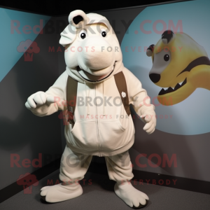 Cream Tapir maskot drakt...