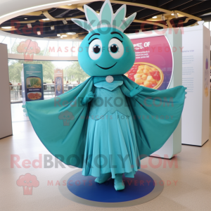 Teal Queen maskot kostume...